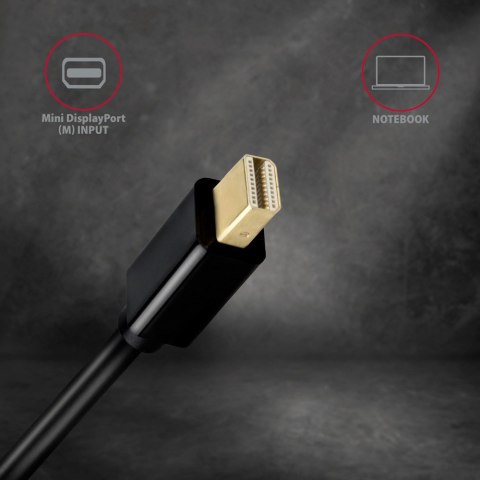 RVDM-HI14C2 Konwerter/kabel aktywny Mini DP > HDMI 1.4 kabel 1.8m4K/30Hz AXAGON
