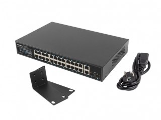 Switch 24x1GB POE+ 2xGB 2x rack 19'' gigabit ethernet 250W Lanberg