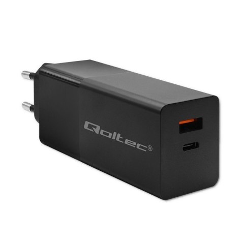Ładowarka GaN Power Pro | 1xUSB-C | 1xUSB | 100W | 5-20V | 1.5-5A| PD | Czarna Qoltec