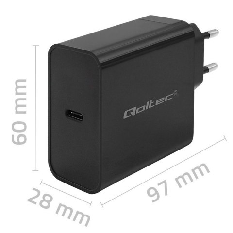 Ładowarka Super Quick PD | 1xUSB-C | 65W | 5-20V | 3-3.25A | Czarna Qoltec