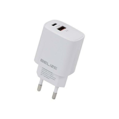 Ładowarka sieciowa 20W USB-C + USB-A biała Beline