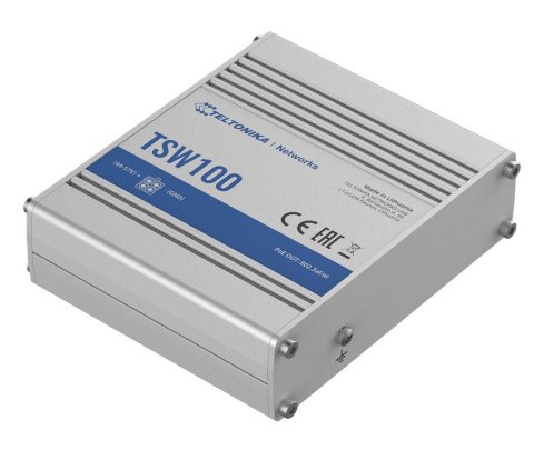Przełącznik przemysłowy TSW100 4xPoE+, 5xGigabit TELTONIKA