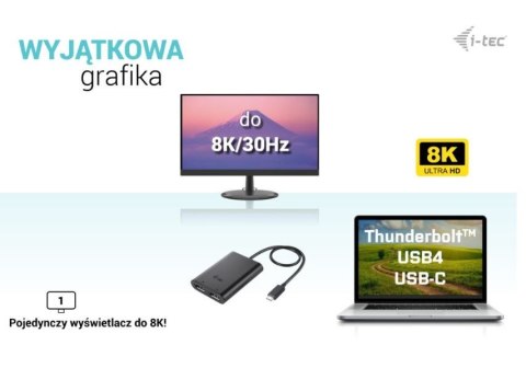 Stacja dokująca USB-C Dual 4K/60Hz (single 8K/30Hz) DP Video Adapter I-tec