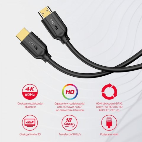 Kabel HDMI 2.0 4K 60HZ ; 5m ; C11079BK-5M Unitek
