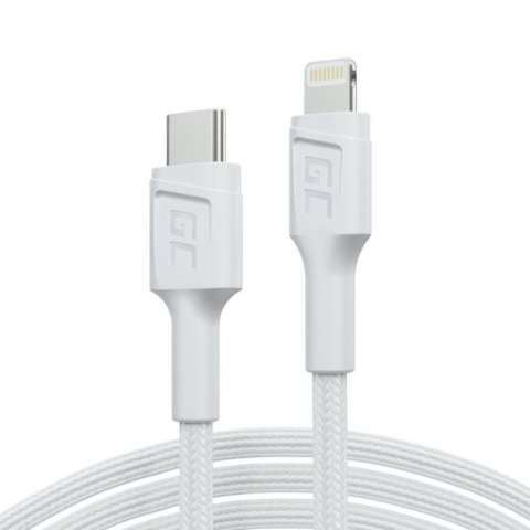 Kabel PowerStream USB-C do Lightning 1m MFI, PD, biały Green Cell