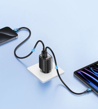 Ładowarka sieciowa 30W GaN LED USB+USB-C CC229 Fast Charging Biała USAMS