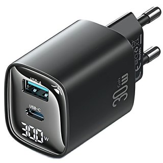 Ładowarka sieciowa 30W GaN LED USB+USB-C CC229 Fast Charging czarna USAMS
