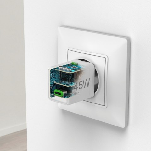 Ładowarka sieciowa supermini 45W GaN PD/QC Hama