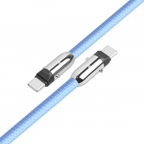 Kabel 2w1 USB C smycz 1m błękitny TB