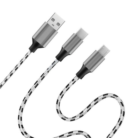 Kabel USB2.0 A/M do micro USB + USB-C, 1.2m LogiLink