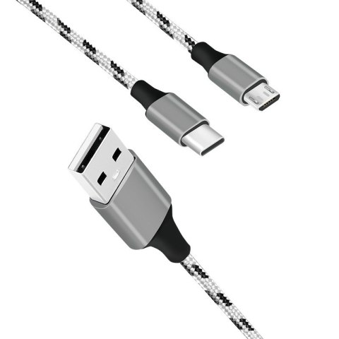 Kabel USB2.0 A/M do micro USB + USB-C, 1.2m LogiLink