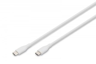 Kabel połączeniowy silikonowy USB-C - USB-C, USB 2.0 60W, 0,5m Biały Digitus