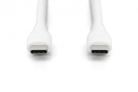 Kabel połączeniowy silikonowy USB-C - USB-C, USB 2.0 60W, 1m Biały Digitus