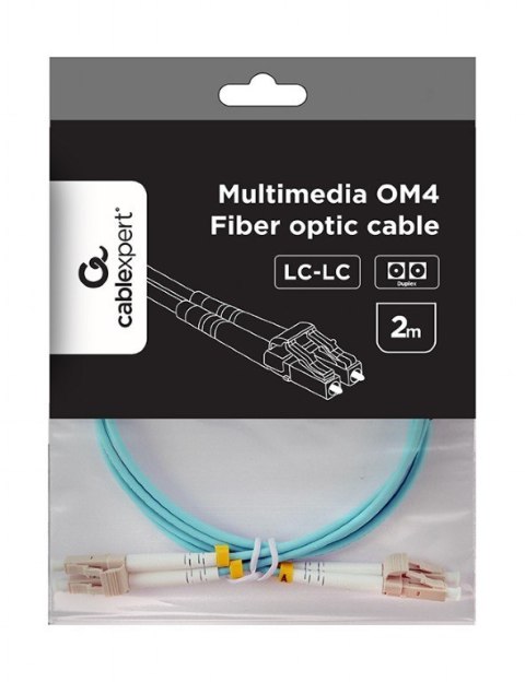 Kabel światłowodowy wielomodowy duplex OM4 50/125, LC/LC, 2m Gembird