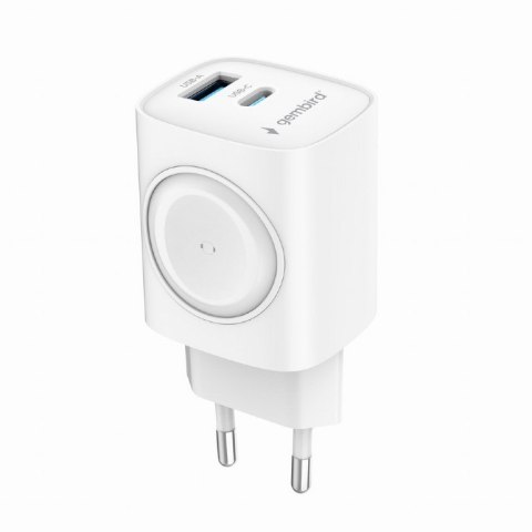 Ładowarka USB-A USB-C 20W PowerDelivery Quick Charge 3.0, biała Gembird