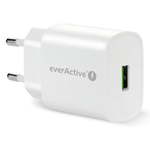 Ładowarka sieciowa 1X USB 18W QC3.0 Biała EverActive