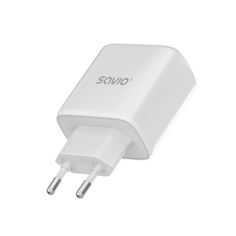 Ładowarka sieciowa LA-10 30W Quick Charge Power Delivery 3.0 Biała + Kabel Savio