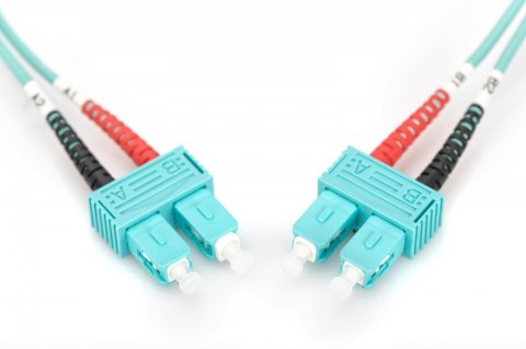 Patch cord światłowodowy FO SC-SC MM 50/125 OM3 duplex LSOH 3m, Turkusowy Digitus