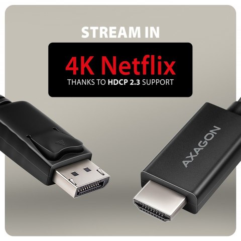 RVD-HI20C2 Adapter aktywny DisplayPort -> HDMI 1.4, 4K/60Hz, kabel 1,8m AXAGON