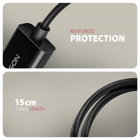 RVD-HI20N Adapter aktywny DisplayPort -> HDMI 1.4, 4K/60Hz, kabel 15cm AXAGON