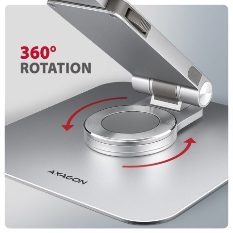 STND-LR Podstawa do laptopów aluminiowa 10-16" regulowane kąty nachylenia, obrót o 360 stopni AXAGON