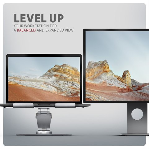 STND-LR Podstawa do laptopów aluminiowa 10-16" regulowane kąty nachylenia, obrót o 360 stopni AXAGON