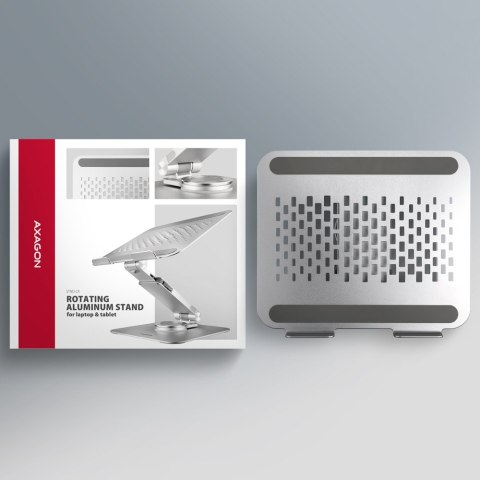 STND-LR Podstawa do laptopów aluminiowa 10-16" regulowane kąty nachylenia, obrót o 360 stopni AXAGON