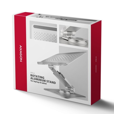 STND-LR Podstawa do laptopów aluminiowa 10-16" regulowane kąty nachylenia, obrót o 360 stopni AXAGON