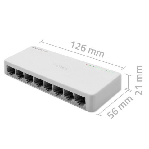 SWITCH przełącznik sieciowy 8 x port RJ45 | 1000Mbps | Fast Ethernet | LAN Qoltec