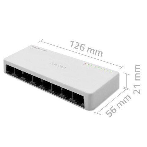 SWITCH przełącznik sieciowy 8 x port RJ45 | 100Mbps | Fast Ethernet | LAN Qoltec