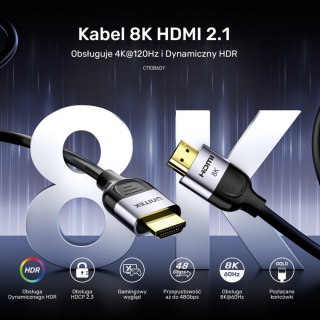 Kabel HDMI 2.1 8K 60Hz 1m; czarny; C11086GY01-1M Unitek