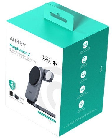 LC-MC312 Slim 3w1 ładowarka bezprzewodowa MagSafe Qi2 15W + ładowarka PD 30W + Etui AUKEY
