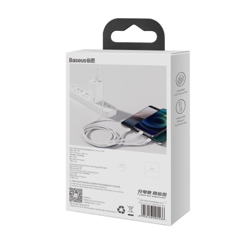 Superior 3w1 kabel USB Iphone Lightning USB-C microUSB 3.5 A 1.5 m Biały BASEUS