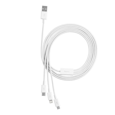 Superior 3w1 kabel USB Iphone Lightning USB-C microUSB 3.5 A 1.5 m Biały BASEUS