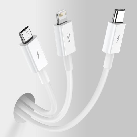 Superior 3w1 kabel USB Iphone Lightning USB-C microUSB 3.5 A 1.5 m Biały BASEUS