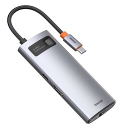 Wielofunkcyjny HUB 6w1 USB USB-C PD HDMI 3x USB 3.2 RJ45 Szary BASEUS