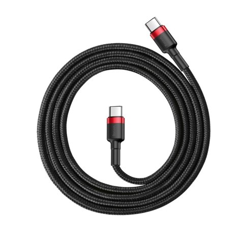 Wytrzymały elastyczny kabel przewód USB-C PD PD 2.0 60W 20V 3A QC3.0 1M czarny-czerwony BASEUS