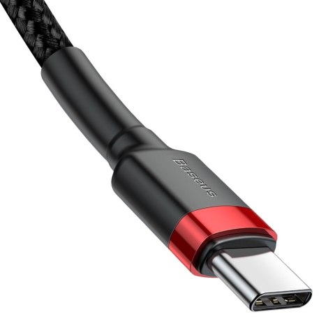 Wytrzymały elastyczny kabel przewód USB-C PD PD 2.0 60W 20V 3A QC3.0 1M czarny-czerwony BASEUS