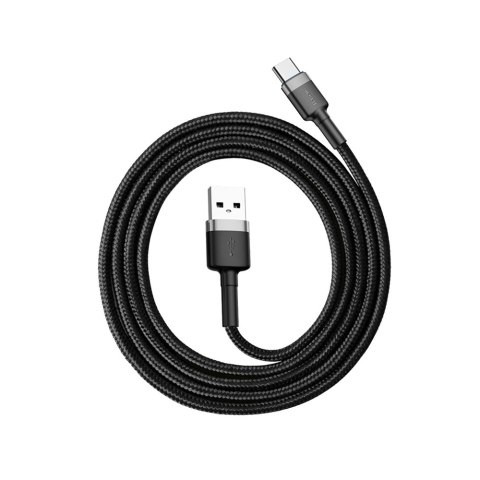 Wytrzymały elastyczny kabel przewód USB USB-C QC3.0 3A 1M czarno-szary BASEUS