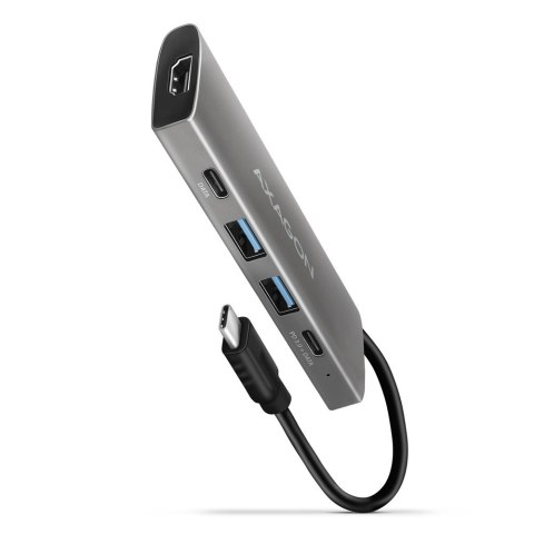HMC-5G21 Wieloportowy hub USB 5in1, 10Gbps, 2x USB-A + 2x USB-C + HDMI 4K/30Hz, PD 60W, 13cm USB-C kabel AXAGON