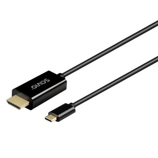 Kabel USB-C do HDMI CL-191 30Hz, 2m plastik Savio