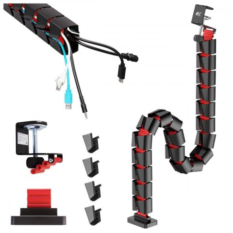 Organizer kabli, 1345mm czarno czerwony RS125 Maclean