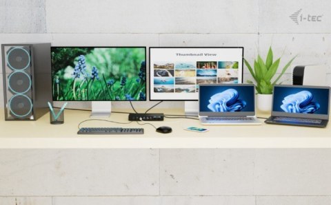 Stacja dokująca USB-C KVM Dock PRO Three Hosts Dual Video 2x Power Delivery max 92W I-tec