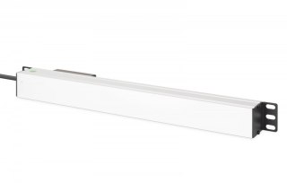 Listwa zasilająca PDU Rack 19" z wyłącznikiem nadprądowym Typ C 16A, 7 gniazd Schuko CEE 7/3 (45°), kabel 1,8m wtyk Unischuko CE Digitus