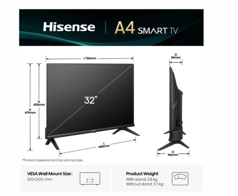 Telewizor LED 32 cale 32A4Q Hisense