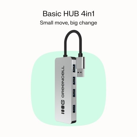 HUB Basic USB-A do 4x USB-A 3.0 Green Cell