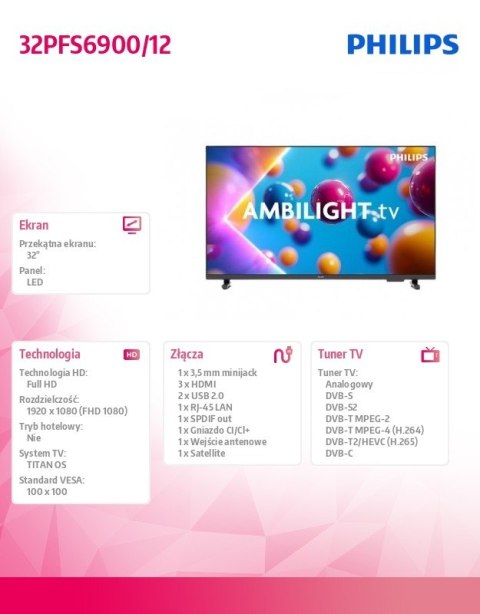 Telewizor LED 32 cale 32PFS6900/12 Philips