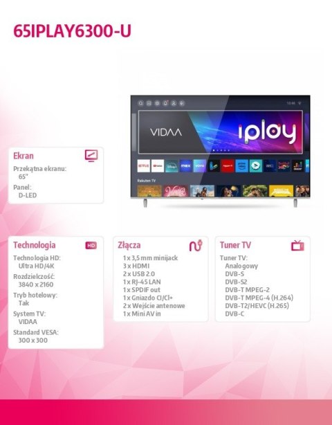 Telewizor LED 65 cali 65IPLAY6300-U Allview