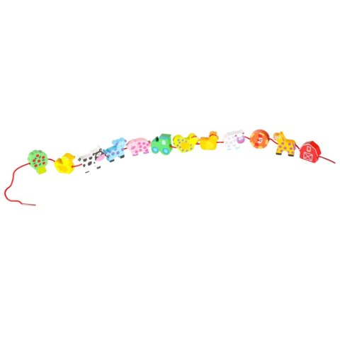 Klocki drewniane do nawlekania tablica plansza farma zwierzęta Kik Sp. z o. o. Sp. k.