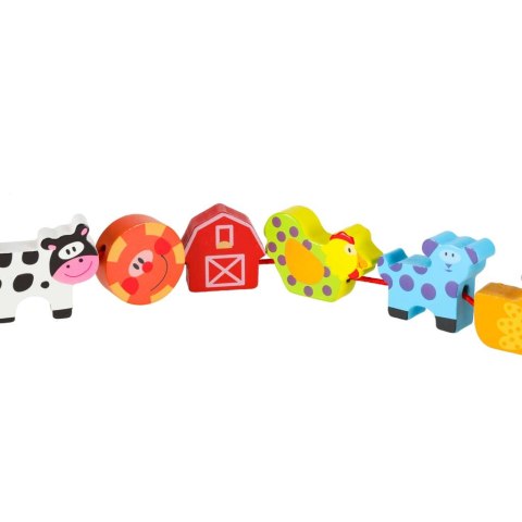 Klocki drewniane do nawlekania tablica plansza farma zwierzęta Kik Sp. z o. o. Sp. k.